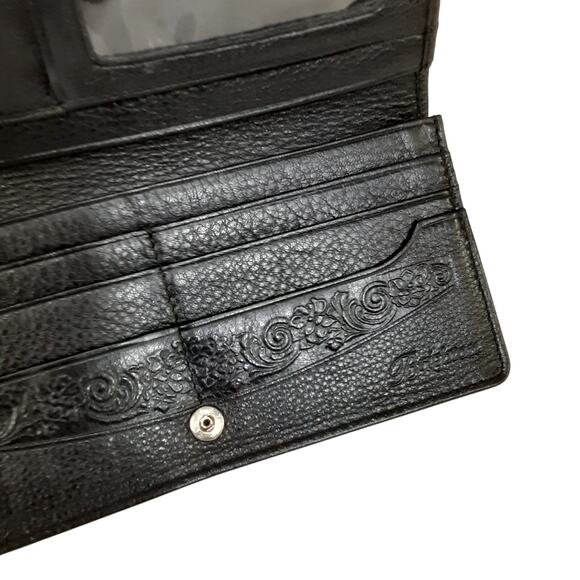 Brighton Gwynevere Wallet Clutch Black Croco Embossed Leather Bifold Travel - Picture 4 of 9